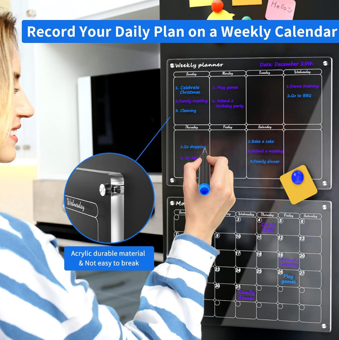 Magnetic Fridge Calendar Planner