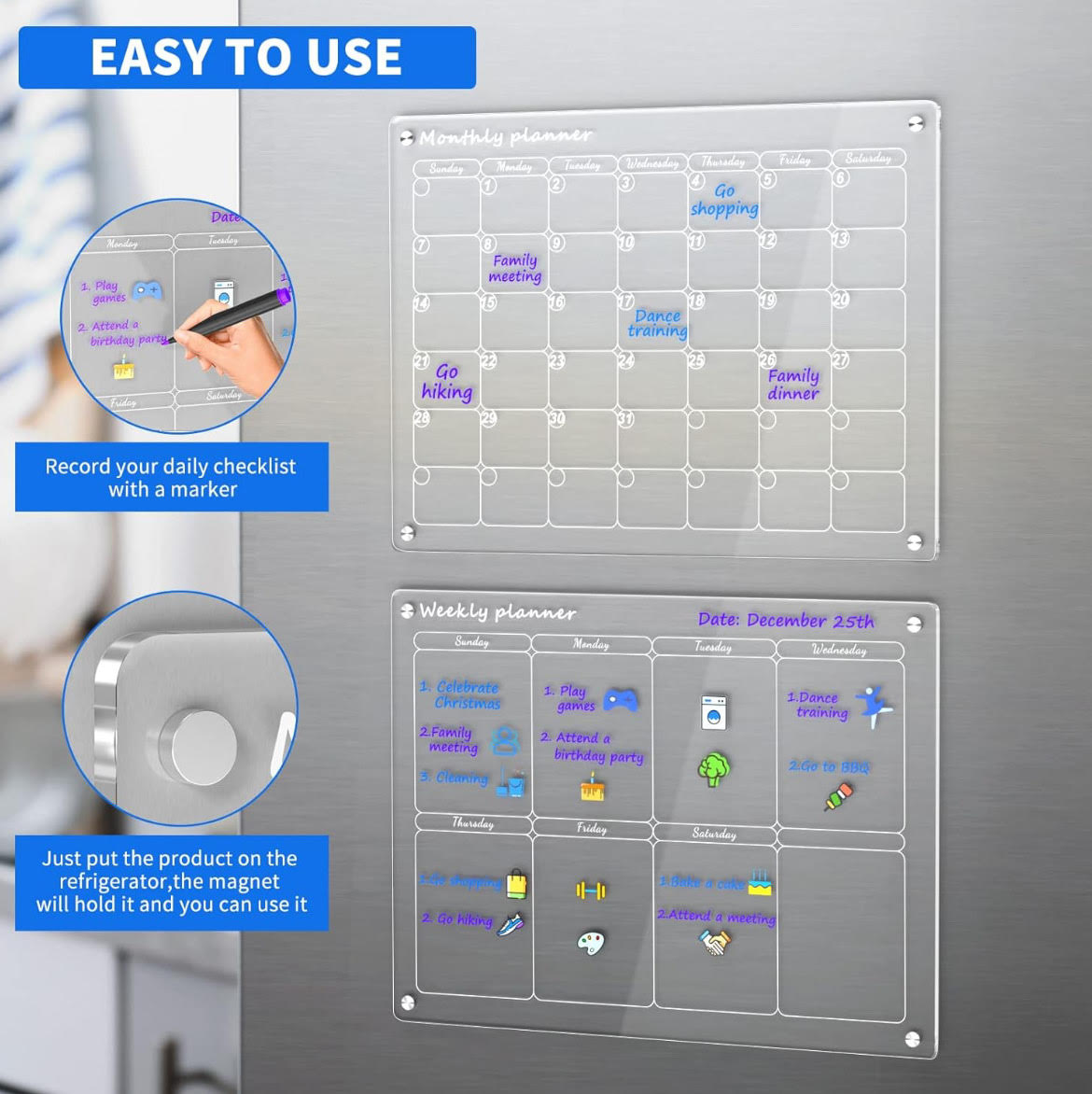 Magnetic Fridge Calendar Planner